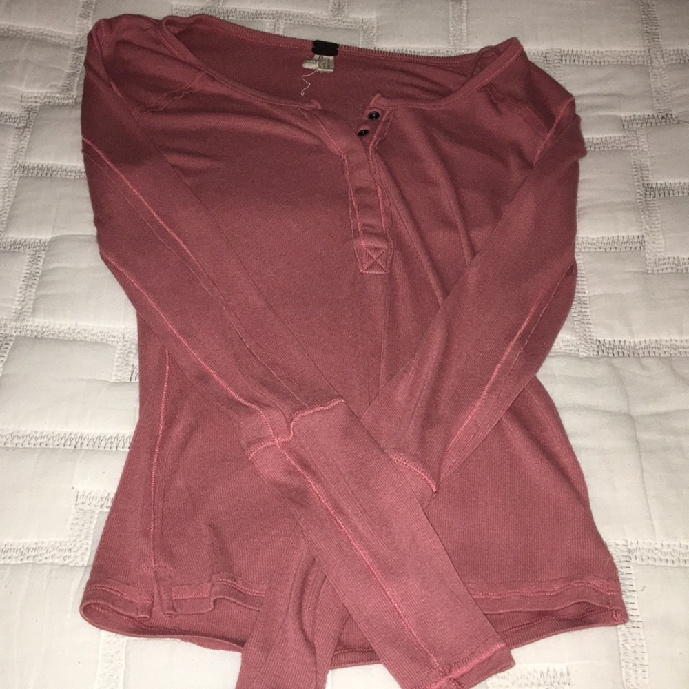 FREE PEOPLE HENLEY LONG SLEEVE NWOT